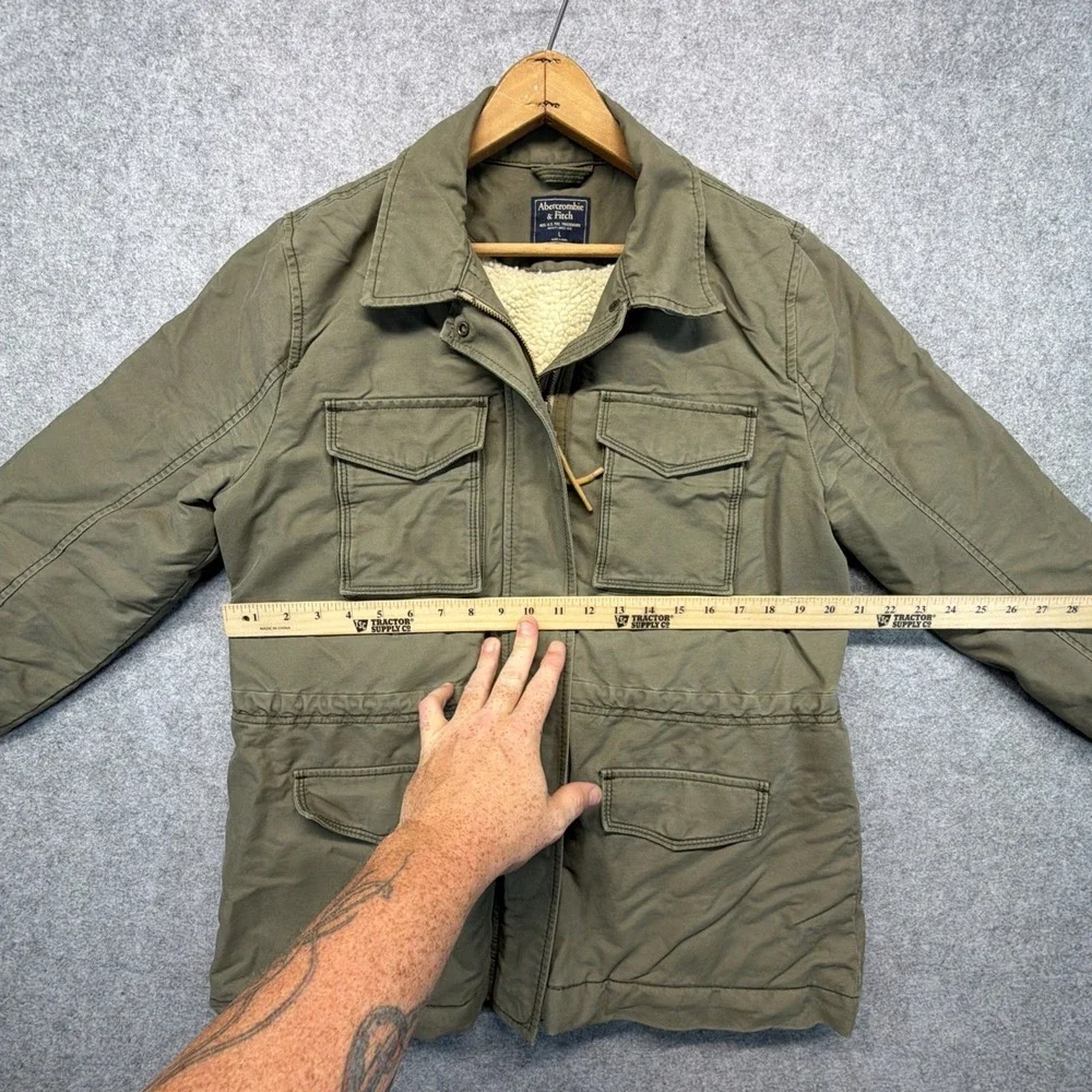 Vintage Abercrombie & Fitch Women's L Military M65 Field Jacket Parka Army Green